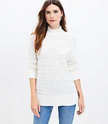 Textured Stripe Mock Neck Tunic Sweater carousel Product Image 1