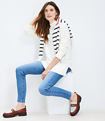 Textured Stripe Mock Neck Tunic Sweater carousel Product Image 2