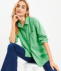 Cotton Blend Everyday Oversized Pocket Shirt carousel Product Image 2