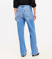 Curvy High Rise Wide Leg Jeans in Bright Mid Indigo Wash carousel Product Image 2