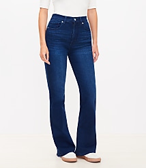 Curvy High Rise Slim Flare Jeans in Dark Wash carousel Product Image 1