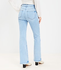 Petite High Rise Slim Flare Jeans in Light Wash carousel Product Image 3
