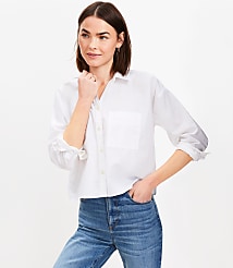 Petite Poplin Modern Pocket Shirt carousel Product Image 2