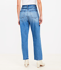 Curvy High Rise Straight Jeans in Vintage Mid Indigo Wash carousel Product Image 2