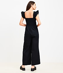 LOFT Beach Smocked Ruffle Strap Jumpsuit carousel Product Image 3