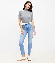 Petite High Rise Slim Jeans in Mid Vintage Wash carousel Product Image 1