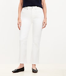 Curvy High Rise Kick Crop Jeans in White carousel Product Image 1