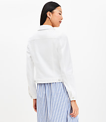 Petite Denim Trucker Jacket in White carousel Product Image 3