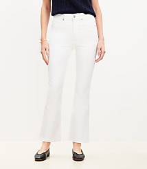Petite High Rise Kick Crop Jeans in White carousel Product Image 3