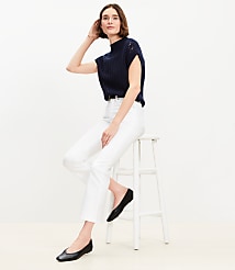 High Rise Kick Crop Jeans in White carousel Product Image 1