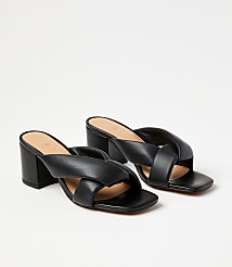 Puffed Twist Leather Mules carousel Product Image 1