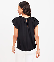 Smocked Bib Flutter Sleeve Top carousel Product Image 3