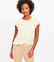 Smocked Bib Flutter Sleeve Top carousel Product Image 1