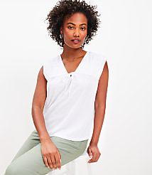 Shirred Tie Neck Top carousel Product Image 1