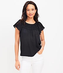 Smocked Bib Flutter Sleeve Top carousel Product Image 1