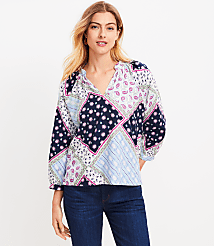 Linen Blend V-Neck Top carousel Product Image 1