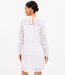 Eyelet Long Sleeve Swing Dress carousel Product Image 2