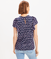 Floral Mixed Media Ruffle Top carousel Product Image 3