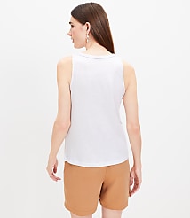 Foil Rope Trim Linen Blend Racerback Tank Top carousel Product Image 3