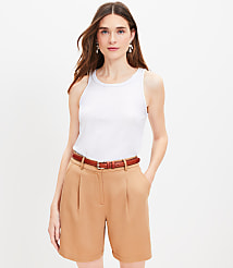 Foil Rope Trim Linen Blend Racerback Tank Top carousel Product Image 1