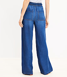 High Rise Palazzo Jeans in Dark Wash carousel Product Image 3