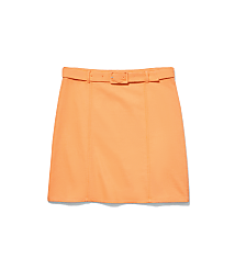 Belted Cotton Linen Skirt carousel Product Image 2