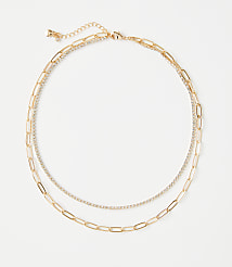 Chain Link Layered Tennis Necklace carousel Product Image 1