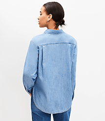 Petite Chambray Everyday Relaxed Pocket Shirt carousel Product Image 2