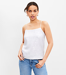 Sequin Flowy Square Neck Cami carousel Product Image 1