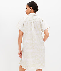 Petite Ikat Poplin Short Sleeve Pocket Shirtdress carousel Product Image 3