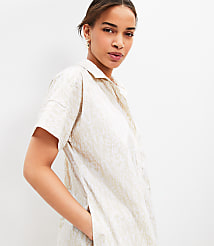 Ikat Poplin Short Sleeve Pocket Shirtdress carousel Product Image 2