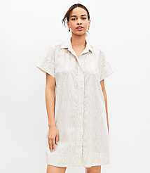 Ikat Poplin Short Sleeve Pocket Shirtdress carousel Product Image 1