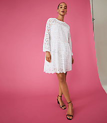 Eyelet Long Sleeve Swing Dress carousel Product Image 4