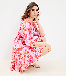 Lily Godet Puff Sleeve Mini Flare Dress carousel Product Image 1