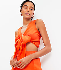 LOFT Beach Tie Front Linen Top carousel Product Image 2