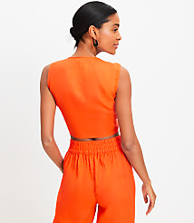 LOFT Beach Tie Front Linen Top carousel Product Image 3