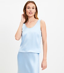 Satin Hi-Lo Hem Tank Top carousel Product Image 1