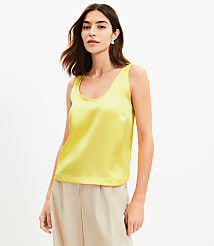 Satin Hi-Lo Hem Tank Top carousel Product Image 1