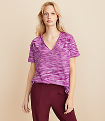 Lou & Grey Spacedye Soft Jersey V-Neck Tee carousel Product Image 2