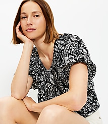 Palm Crinkle Bubble Hem Top carousel Product Image 2