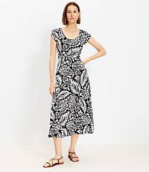Palm Scoop Neck Midi Dress carousel Product Image 2