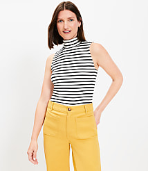 Stripe Mock Neck Perfect Ribbed Tank Top carousel Product Image 2