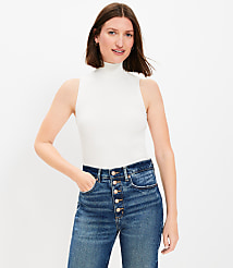 Petite Mock Neck Perfect Ribbed Tank Top carousel Product Image 1