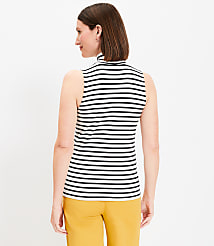Petite Stripe Mock Neck Perfect Ribbed Tank Top carousel Product Image 3