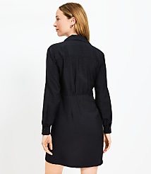Petite Dahlia Tie Front Mini Shirtdress carousel Product Image 3