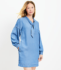 Tie Neck Mini Pocket Dress carousel Product Image 1