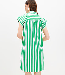 Petite Striped Cap Sleeve Mini Shirtdress carousel Product Image 3
