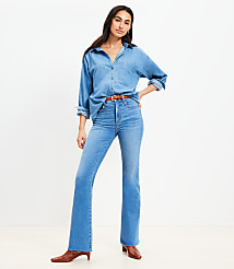 Fresh Cut High Rise Slim Flare Jeans in Light Wash Indigo carousel Product Image 1