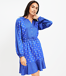 Mixed Geo Flounce Mini Shirtdress carousel Product Image 1