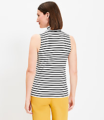 Stripe Mock Neck Perfect Ribbed Tank Top carousel Product Image 3
